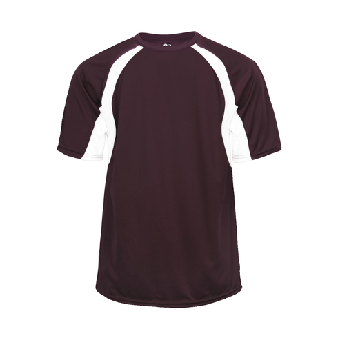 Badger Sport Hook Tee, Sizes 2XL-4XL (414400-027108), Color 'Maroon/White'